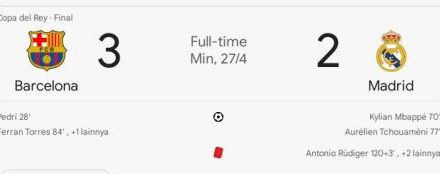 Copa del Rei : Barca 3 – Madrid 2